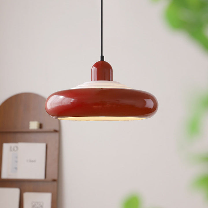 Contemporary Scandinavian Round Iron PVC 1-Light Pendant Light For Dining Room