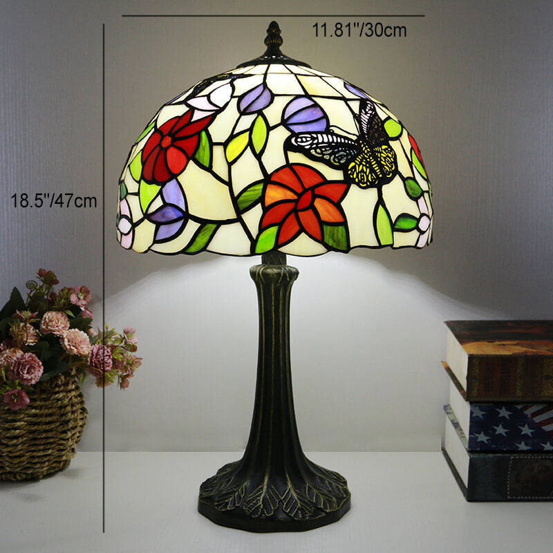 Traditionelle Tiffany Buntglas Kuppel Hardware Basis 1-Licht Tischlampe für Home Office 