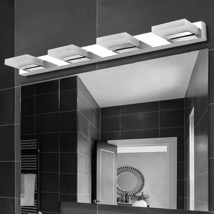 Nordic Einfaches Acryl Quadrat Edelstahl LED Badezimmer Eitelkeit Spiegel Front Wand Wandleuchte 