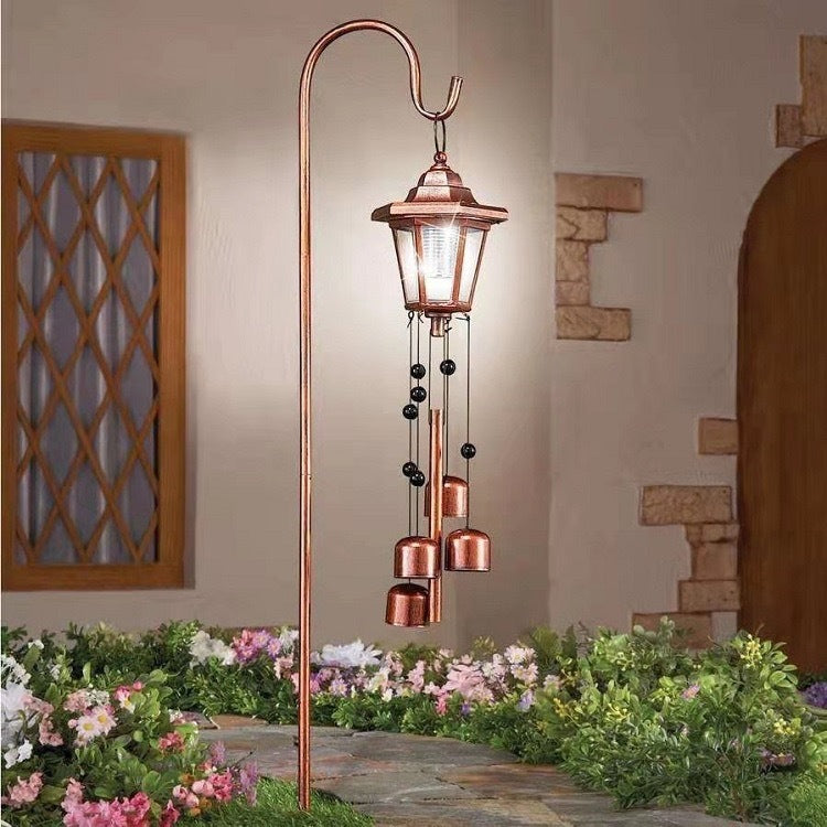 Traditionelles Solar-Windspiel-sechseckiges Metall-LED-Außenlicht des Bauernhaus-für den Garten 