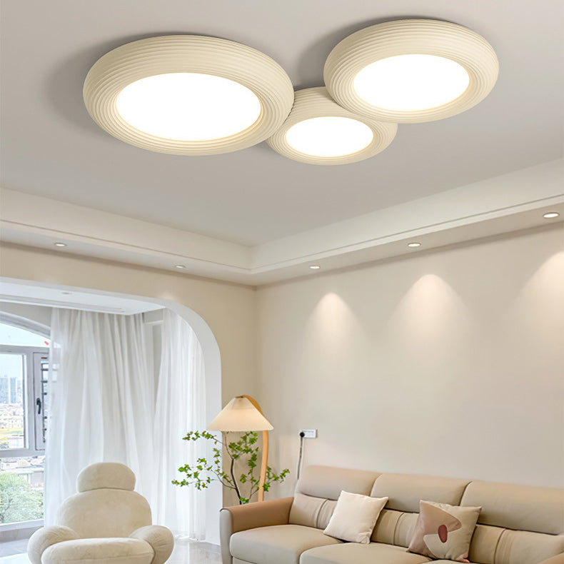 Moderne Einfachheit Eisen Harz Acryl Runde Donut LED Unterputz Deckenleuchte Für Wohnzimmer 