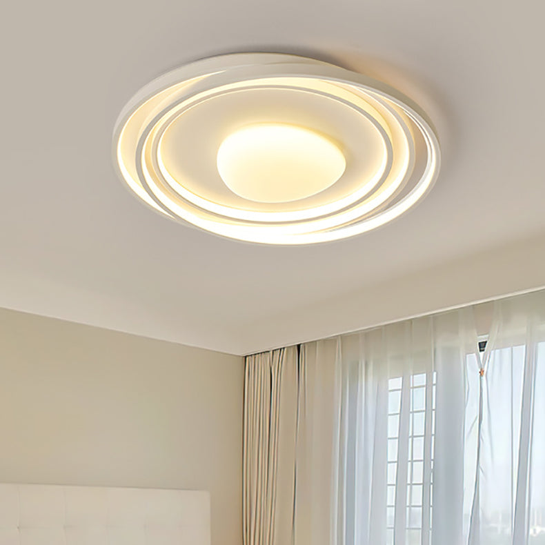 Moderne minimalistische runde Eisen Acryl LED Unterputz Deckenleuchte für Wohnzimmer 