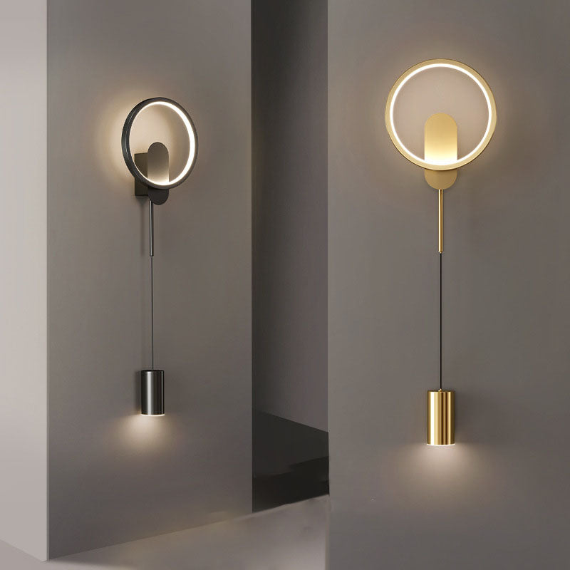 Moderne Luxus Wandlampe aus Schmiedeeisen und Acrylzylinder mit LED für das Wohnzimmer 