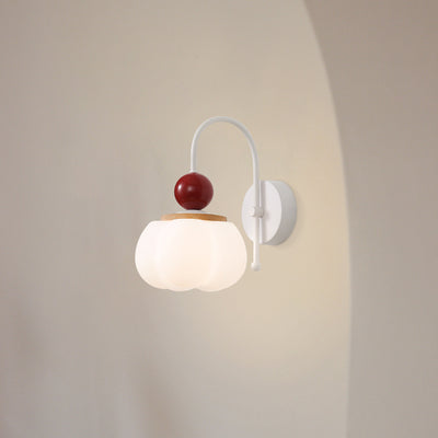 Lampe murale 1 lumière en fer PE avec base en disque d'orbite de citrouille campanule minimaliste moderne pour chambre 