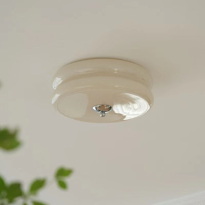 Luz de techo LED empotrada redonda de hierro y vidrio minimalista moderna para sala de estar 