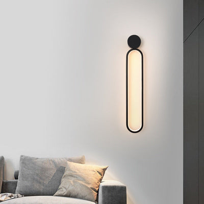 Moderne minimalistische runde lange Acryl Eisen LED Wandleuchte Lampe für Wohnzimmer 