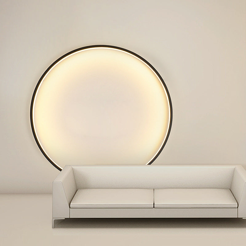 مصباح حائط LED دائري من الألومنيوم والأكريليك بتصميم حديث وبسيط لغرفة النوم 