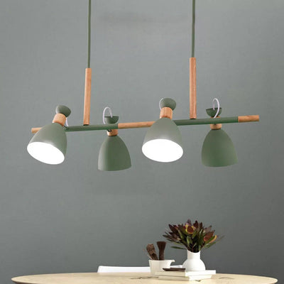 Moderne minimalistische Kuppel Eisen Metall 4-Licht Insel Licht Kronleuchter für Esszimmer 