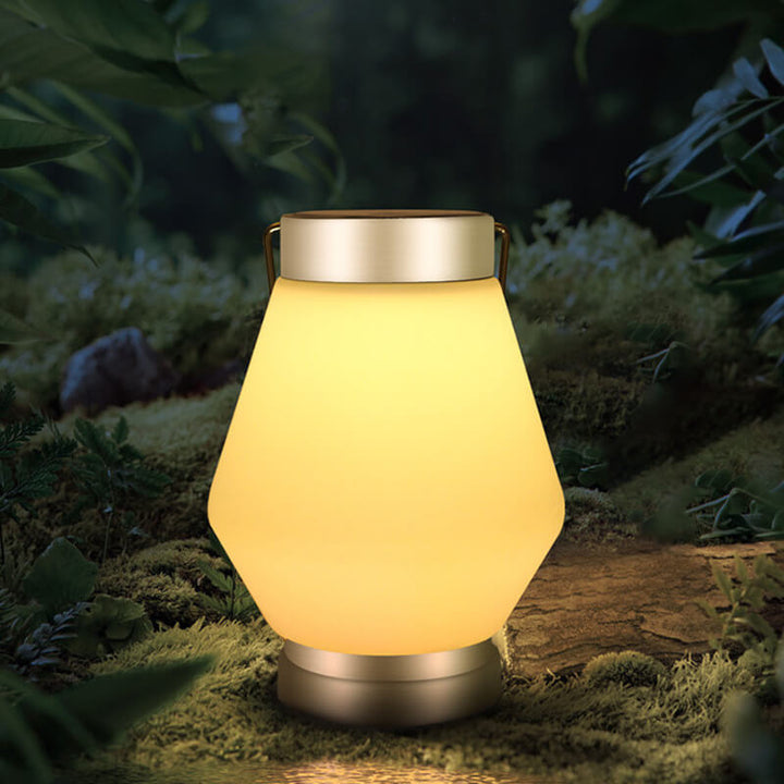 Lampe LED extérieure de camping à polygone matériel portable solaire 