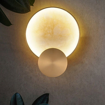 Moderne minimalistische runde Eisen Marmor LED Wandleuchte Lampe für Wohnzimmer 