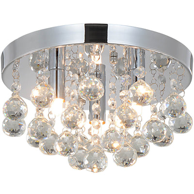 Modern Creative Light Luxury Crystal Round 3-Light Flush Mount Ceiling Light