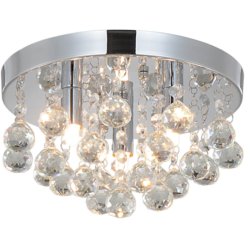 Modern Creative Light Luxury Crystal Round 3-Light Flush Mount Ceiling Light
