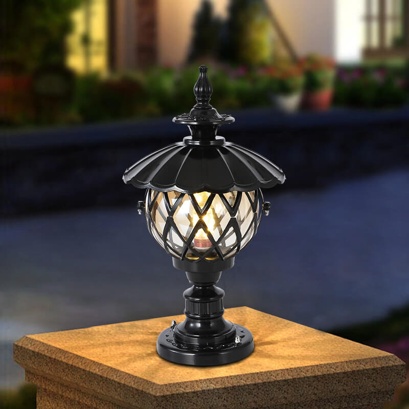 Traditional European Outdoor Lotus Column Head Light 1-Light Waterproof Garden Landscape Light For Outdoor
