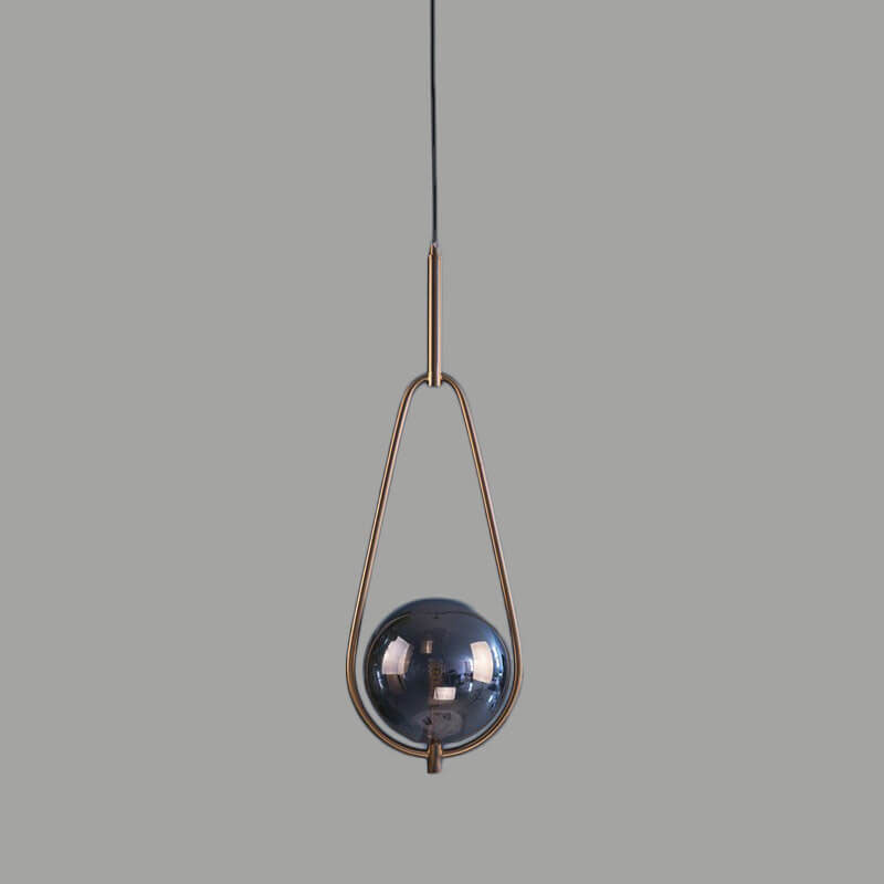 Moderne minimalistische Kugelglas-Eisen-Hängeleuchte mit 1 Licht 