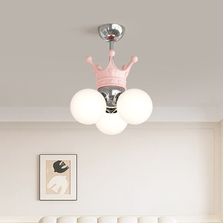 Moderne minimalistische Prinzessin Crown Metall Acryl LED Pendelleuchte für Schlafzimmer 