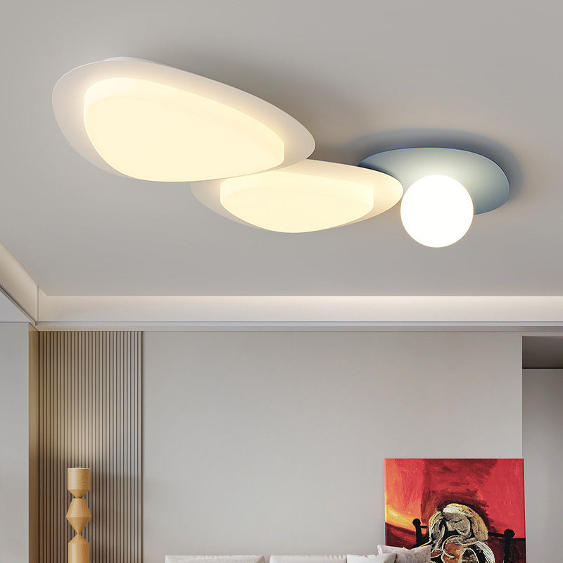 Moderne minimalistische unregelmäßige runde Kombination Eisen Acryl LED Unterputz Deckenleuchte für Wohnzimmer 