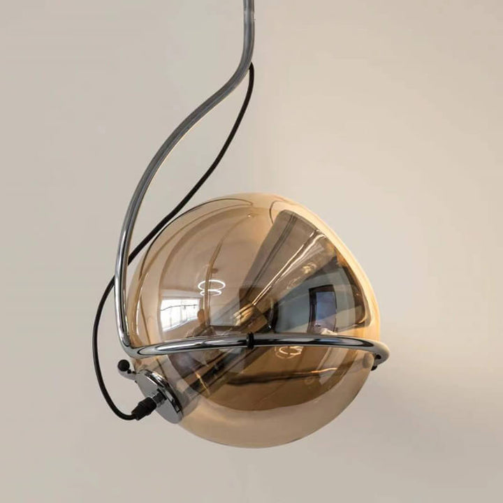 Moderne minimalistische kugelförmige Eisen-Glas-Pendelleuchte mit 1 Licht 