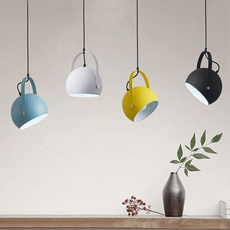 Nordic Macaron Aluminum Semicircle 1-Light Pendant Light