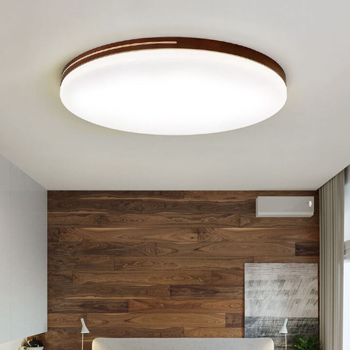 Moderne Einfachheit Kreis Acryl Holz LED Deckenleuchte für Wohnzimmer 