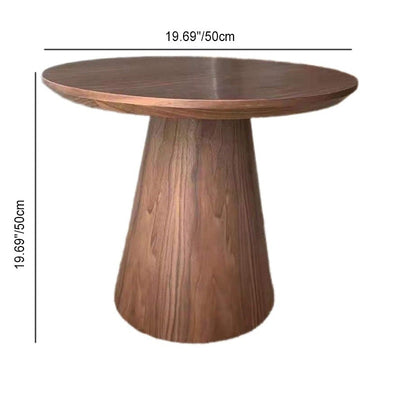 Mesa de café de madera con base de columna cónica redonda nórdica contemporánea para sala de estar 