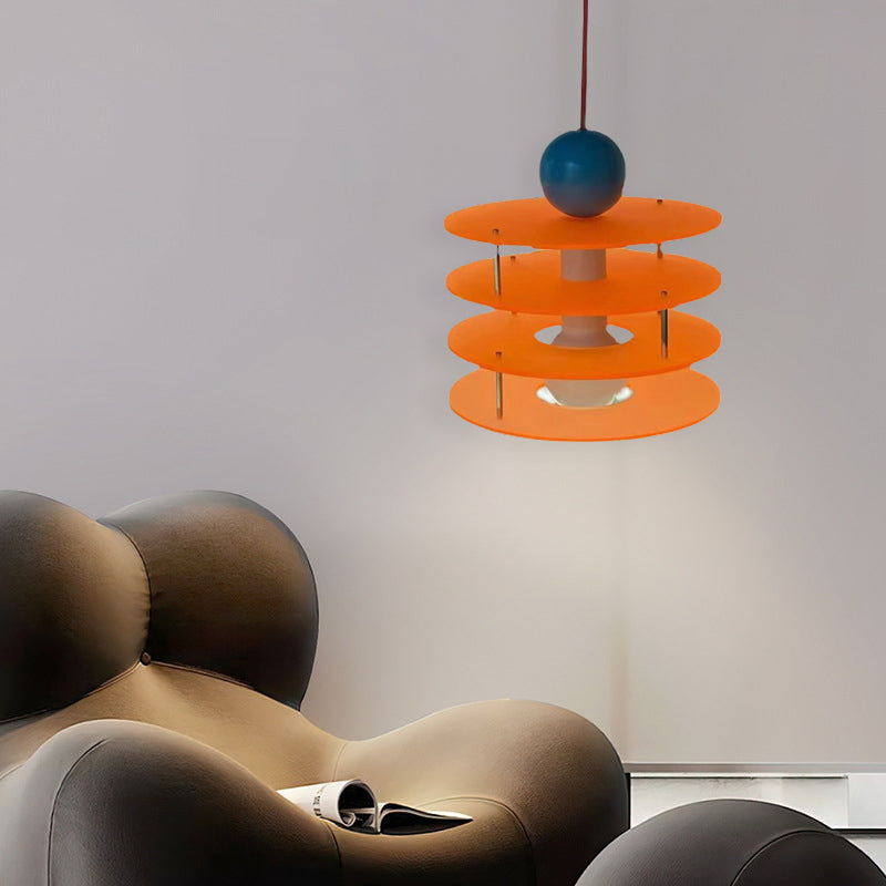 Contemporary Creative Multi Tier Round Acrylic 1-Light Pendant Light For Bedroom