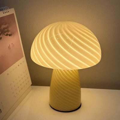 Modern Minimalist Mushroom Glass 1-Light Table Lamp