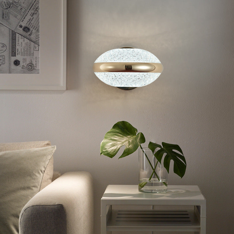 Modern Luxury Iron PMMA Elliptical Round LED Wall Sconce Lamp For Hallway