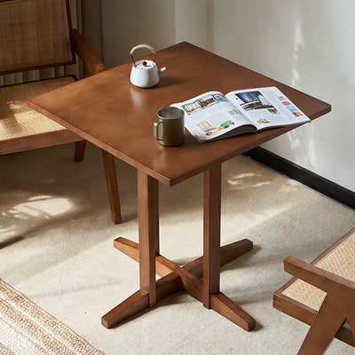 Mesa de Centro Cuadrada de Madera Minimalista Moderna para Sala de Estar 