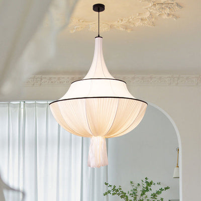 Moderner minimalistischer Kuchen-Hardware-Stoff-3-Licht-Kronleuchter für Wohnzimmer 
