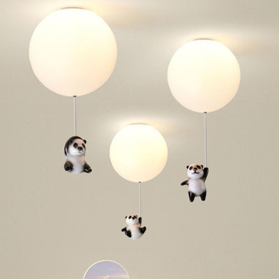 Moderne Minimaliste Ours Ballon Résine PE 1/3 Lumière Plafonnier Pour Chambre 