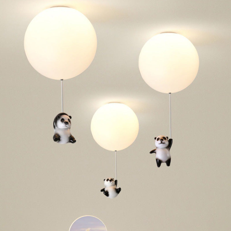 Moderne Minimaliste Ours Ballon Résine PE 1/3 Lumière Plafonnier Pour Chambre 