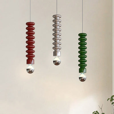 Moderne Eisenkürbisform 1-Licht Pendelleuchte 