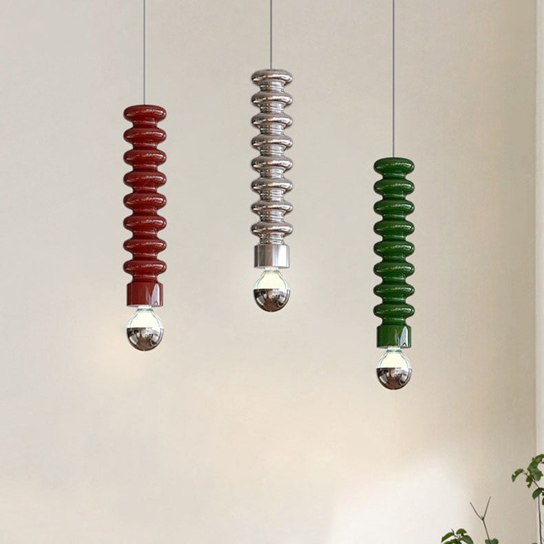 Moderne Eisenkürbisform 1-Licht Pendelleuchte 