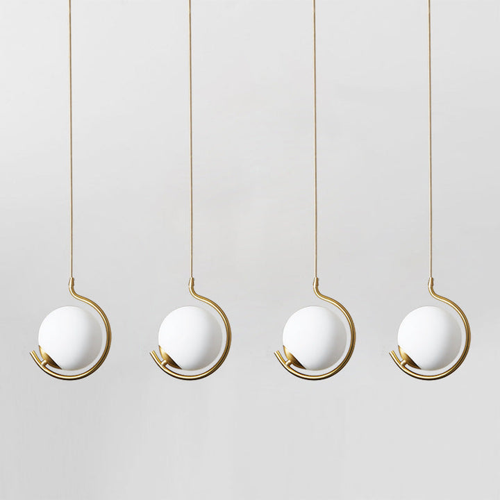 Contemporary Nordic Glass Ball Iron 1-Light Pendant Light For Living Room