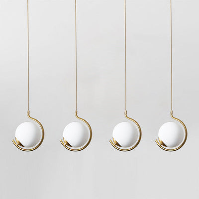 Boule de Verre Nordique Contemporaine Fer Suspension Luminaire 1-Lumière Pour Salon 