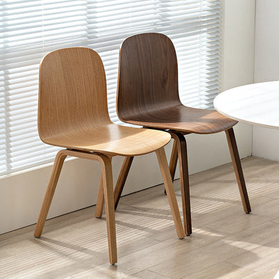 Chaise de salle à manger contemporaine nordique en bois massif avec dossier pour salle à manger 