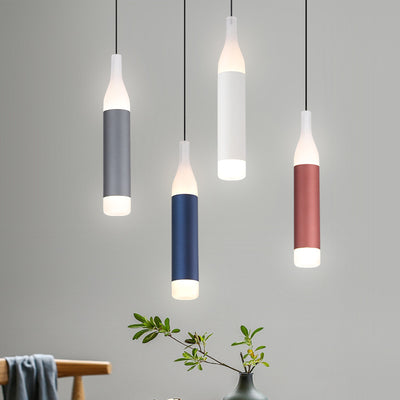 Scandinavian Modern Creative Wine Bottle Aluminum Acrylic LED Pendant Light