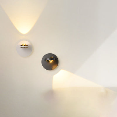 Moderne minimalistische runde Rechteck Eisen Aluminium drehbare LED Wandleuchte Lampe für Schlafzimmer 