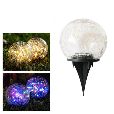 Moderne Art Deco Wasserdichte Solar Kunststoff Kupferdraht Glas Ball LED Landschaft Beleuchtung Außen Licht Für Garten 