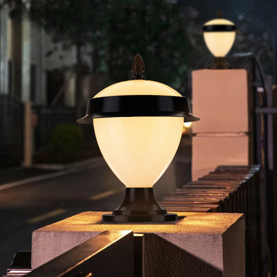 Modern Simplicity Pointed Jazz Hat Round Aluminum PC 1-Light Outdoor Light For Garden