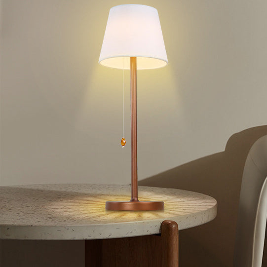 Lampe de table LED rechargeable en tissu de simplicité moderne, aluminium, plastique, cylindre de silice pour chevet 