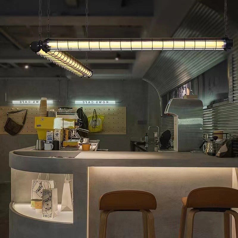 Zeitgenössischer Industrieller Langer Hardware Acryl 1/2 Licht Insel Licht Kronleuchter Für Esszimmer 