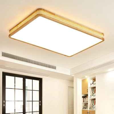 Luz de techo empotrada LED de madera acrílica cuadrada minimalista moderna para dormitorio 