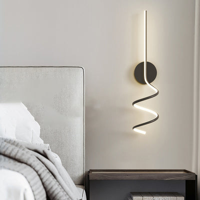 Lámpara Aplique de Pared LED de Hierro y Aluminio en Espiral Minimalista Moderna para Dormitorio 
