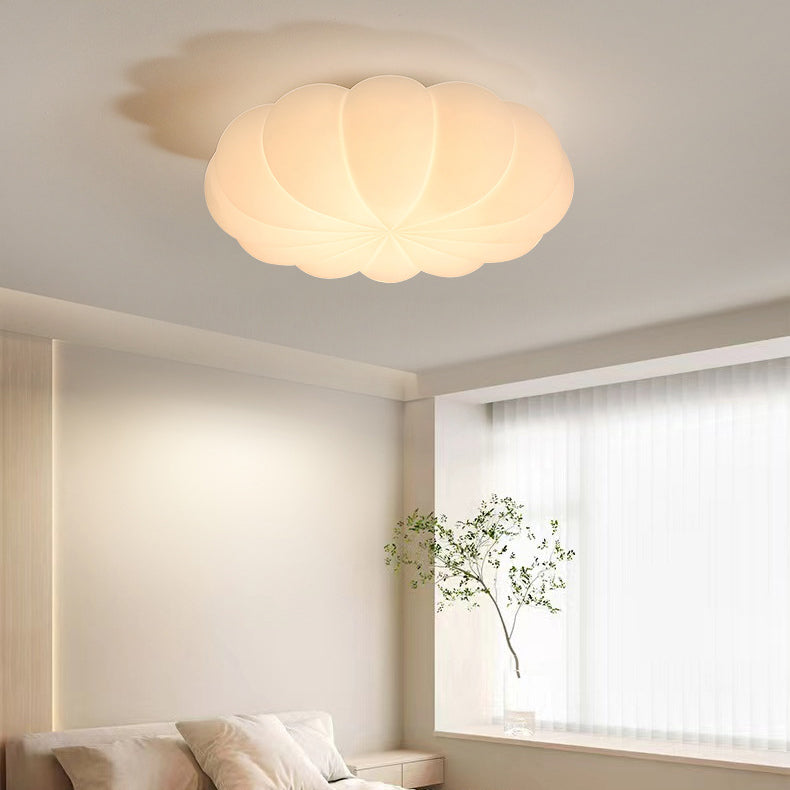 Plafonnier LED en métal nordique contemporain rond en forme de citrouille pour chambre 