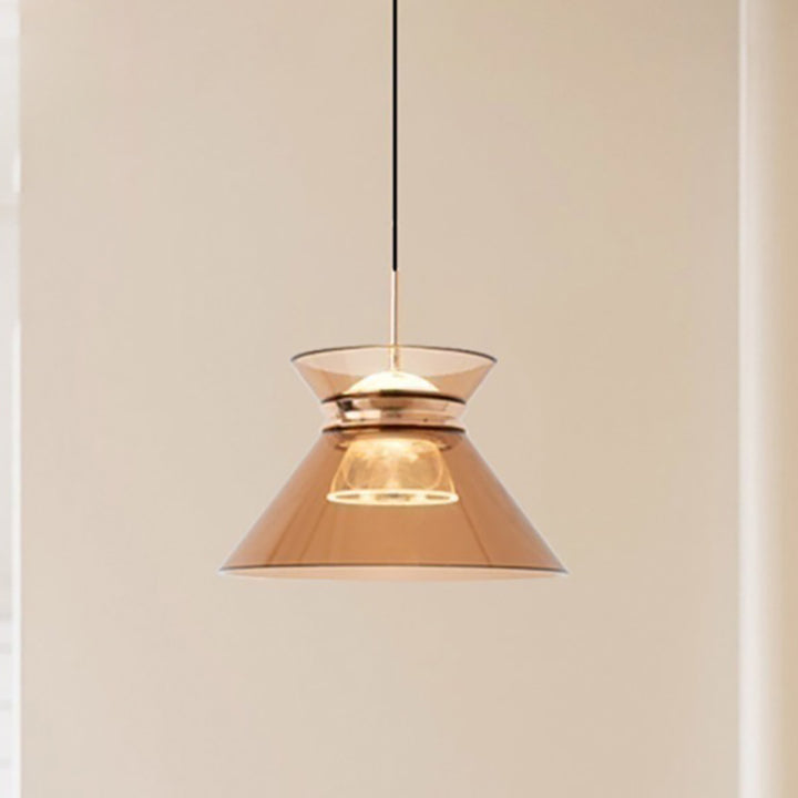 Modern Simplicity Aluminum Acrylic Tapered Hourglass LED Pendant Light For Bedside