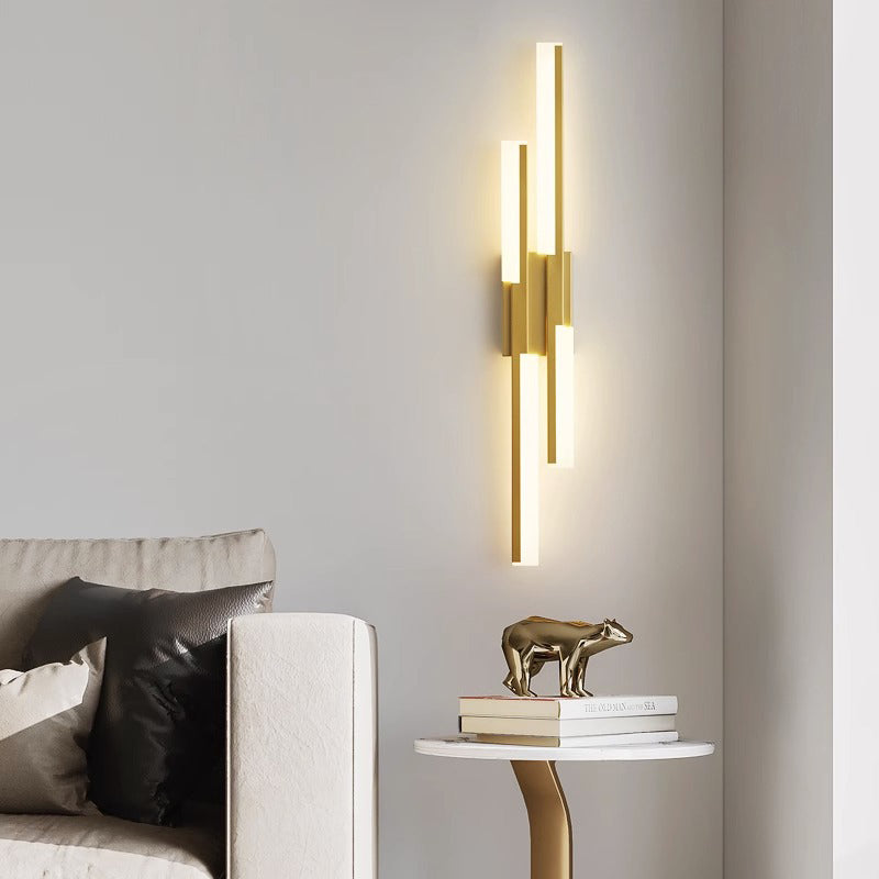 Moderne minimalistische vertikale Bar Acryl Eisen LED Wandleuchte Lampe für Wohnzimmer 