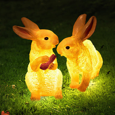 Contemporary Creative Solar Animal Rabbit Squirrel Resin Fiberglass LED Outdoor Landscape Light For Garden