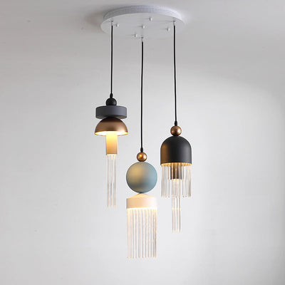 ثريا LED من الألومنيوم بتصميم غير منتظم عصري وزجاجي لقاعة المعيشة 