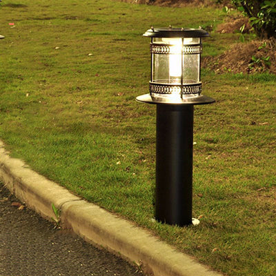 Solar Waterproof Cylindrical Stainless Steel Acrylic LED Lawn Outdoor Landscape Light